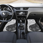 Black And White Yin Yang Mandala Print Front Car Floor Mats