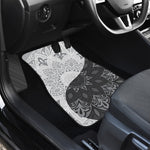 Black And White Yin Yang Mandala Print Front Car Floor Mats