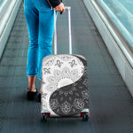 Black And White Yin Yang Mandala Print Luggage Cover