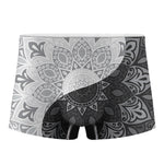 Black And White Yin Yang Mandala Print Men's Boxer Briefs