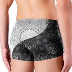 Black And White Yin Yang Mandala Print Men's Boxer Briefs