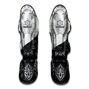 Black And White Yin Yang Mandala Print Muay Thai Shin Guard