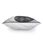 Black And White Yin Yang Mandala Print Pillow Cover