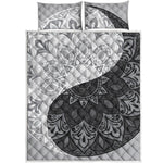 Black And White Yin Yang Mandala Print Quilt Bed Set
