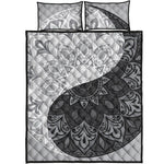 Black And White Yin Yang Mandala Print Quilt Bed Set