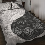 Black And White Yin Yang Mandala Print Quilt Bed Set