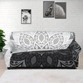 Black And White Yin Yang Mandala Print Sofa Cover