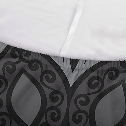 Black And White Yin Yang Mandala Print Sofa Cover