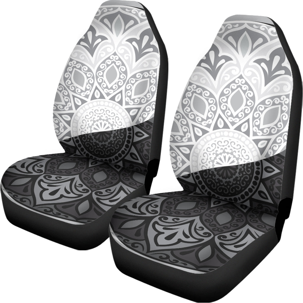 Black And White Yin Yang Mandala Print Universal Fit Car Seat Covers