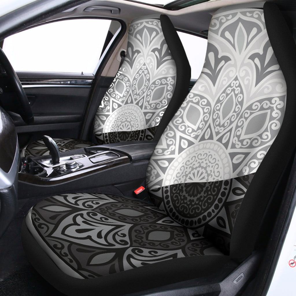 Black And White Yin Yang Mandala Print Universal Fit Car Seat Covers