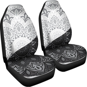 Black And White Yin Yang Mandala Print Universal Fit Car Seat Covers