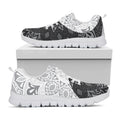 Black And White Yin Yang Mandala Print White Running Shoes