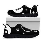 Black And White Yin Yang Pattern Print Black Sneakers