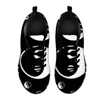 Black And White Yin Yang Pattern Print Black Sneakers