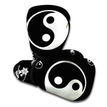 Black And White Yin Yang Pattern Print Boxing Gloves