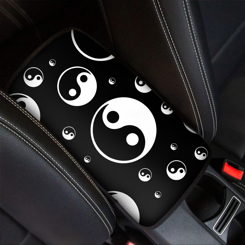 Black And White Yin Yang Pattern Print Car Center Console Cover