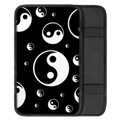 Black And White Yin Yang Pattern Print Car Center Console Cover