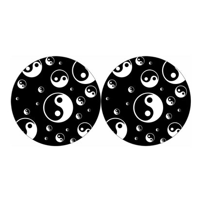Black And White Yin Yang Pattern Print Car Coasters