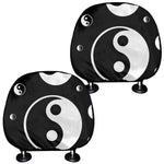Black And White Yin Yang Pattern Print Car Headrest Covers