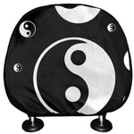 Black And White Yin Yang Pattern Print Car Headrest Covers