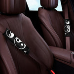 Black And White Yin Yang Pattern Print Car Seat Belt Covers