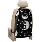 Black And White Yin Yang Pattern Print Car Seat Organizers