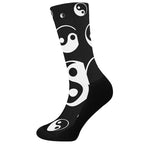 Black And White Yin Yang Pattern Print Crew Socks