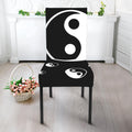 Black And White Yin Yang Pattern Print Dining Chair Slipcover