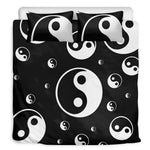 Black And White Yin Yang Pattern Print Duvet Cover Bedding Set
