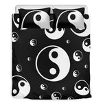 Black And White Yin Yang Pattern Print Duvet Cover Bedding Set