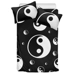Black And White Yin Yang Pattern Print Duvet Cover Bedding Set