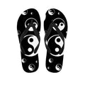 Black And White Yin Yang Pattern Print Flip Flops
