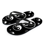 Black And White Yin Yang Pattern Print Flip Flops
