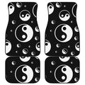 Black And White Yin Yang Pattern Print Front and Back Car Floor Mats