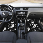 Black And White Yin Yang Pattern Print Front and Back Car Floor Mats