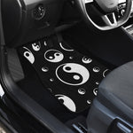 Black And White Yin Yang Pattern Print Front and Back Car Floor Mats