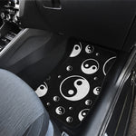 Black And White Yin Yang Pattern Print Front and Back Car Floor Mats