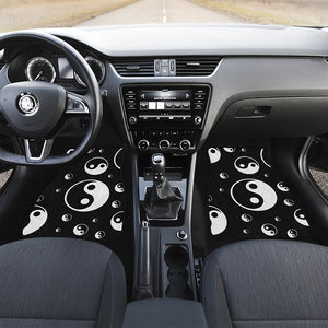 Black And White Yin Yang Pattern Print Front Car Floor Mats