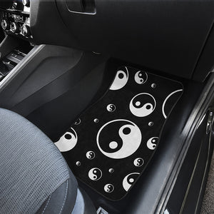 Black And White Yin Yang Pattern Print Front Car Floor Mats