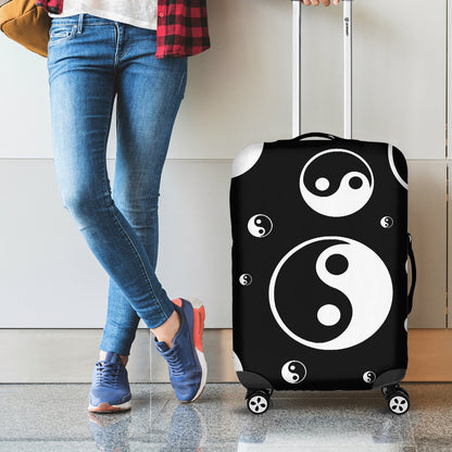 Black And White Yin Yang Pattern Print Luggage Cover
