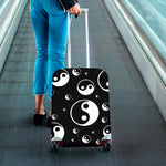 Black And White Yin Yang Pattern Print Luggage Cover