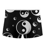 Black And White Yin Yang Pattern Print Men's Boxer Briefs