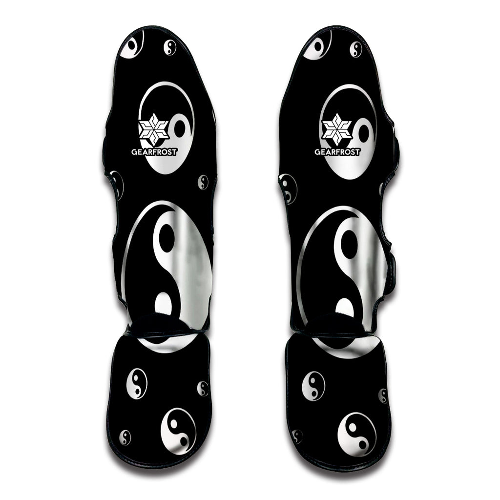 Black And White Yin Yang Pattern Print Muay Thai Shin Guard