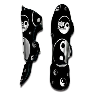 Black And White Yin Yang Pattern Print Muay Thai Shin Guard