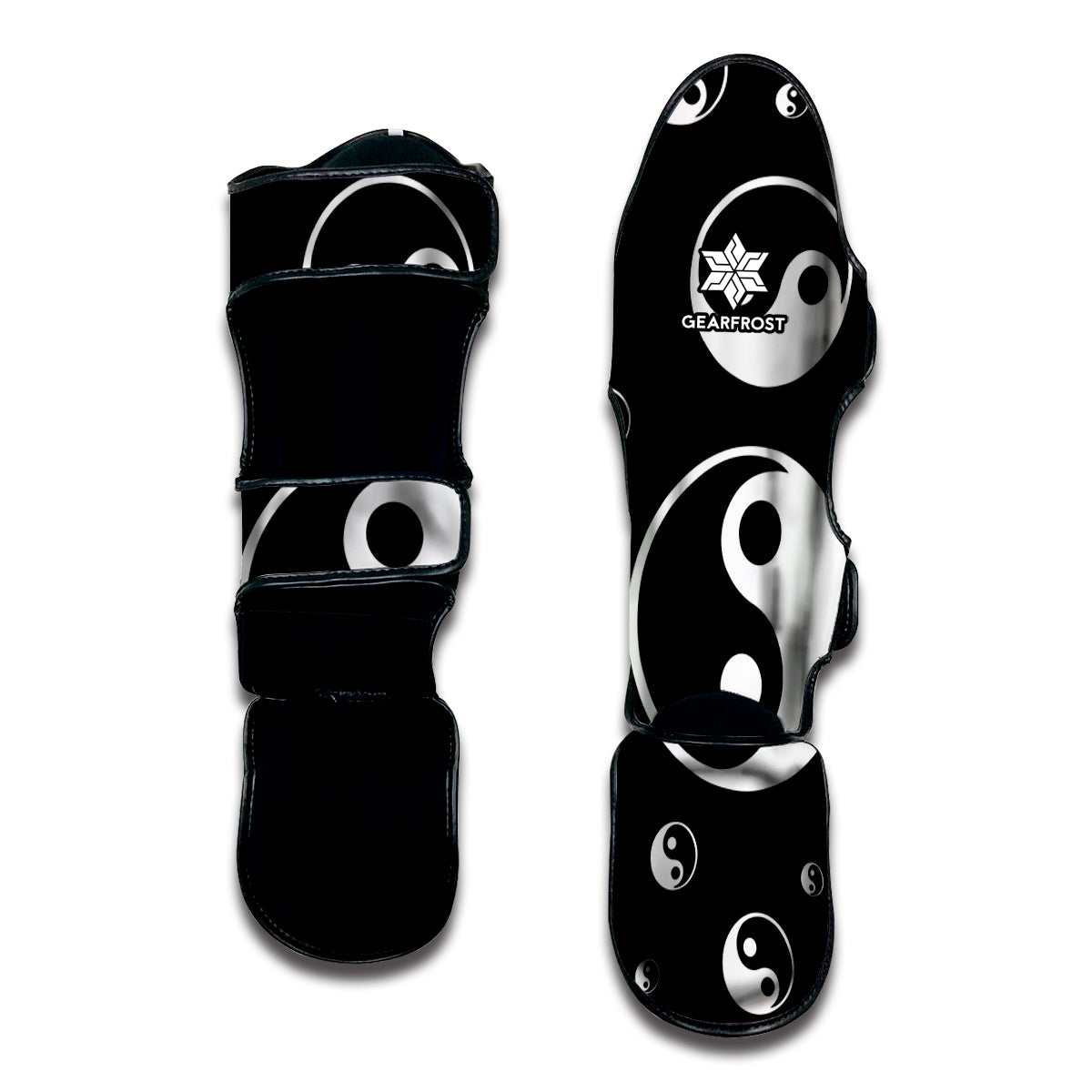 Black And White Yin Yang Pattern Print Muay Thai Shin Guard