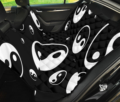 Black And White Yin Yang Pattern Print Pet Car Back Seat Cover