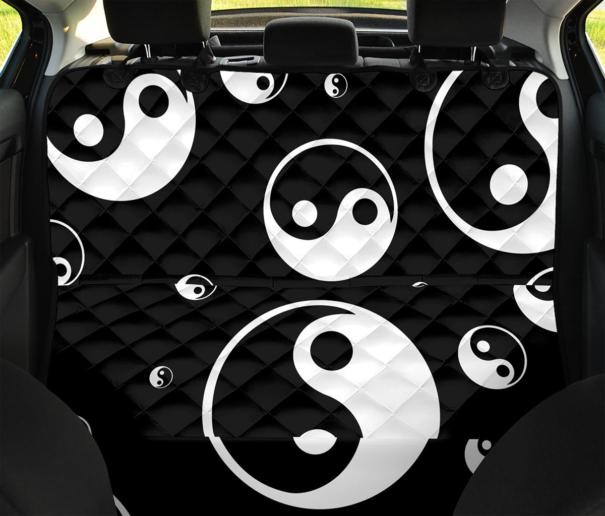 Black And White Yin Yang Pattern Print Pet Car Back Seat Cover