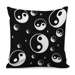 Black And White Yin Yang Pattern Print Pillow Cover