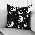 Black And White Yin Yang Pattern Print Pillow Cover