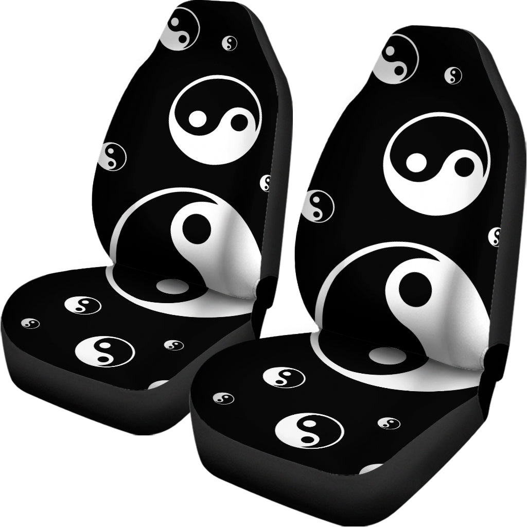 Black And White Yin Yang Pattern Print Universal Fit Car Seat Covers